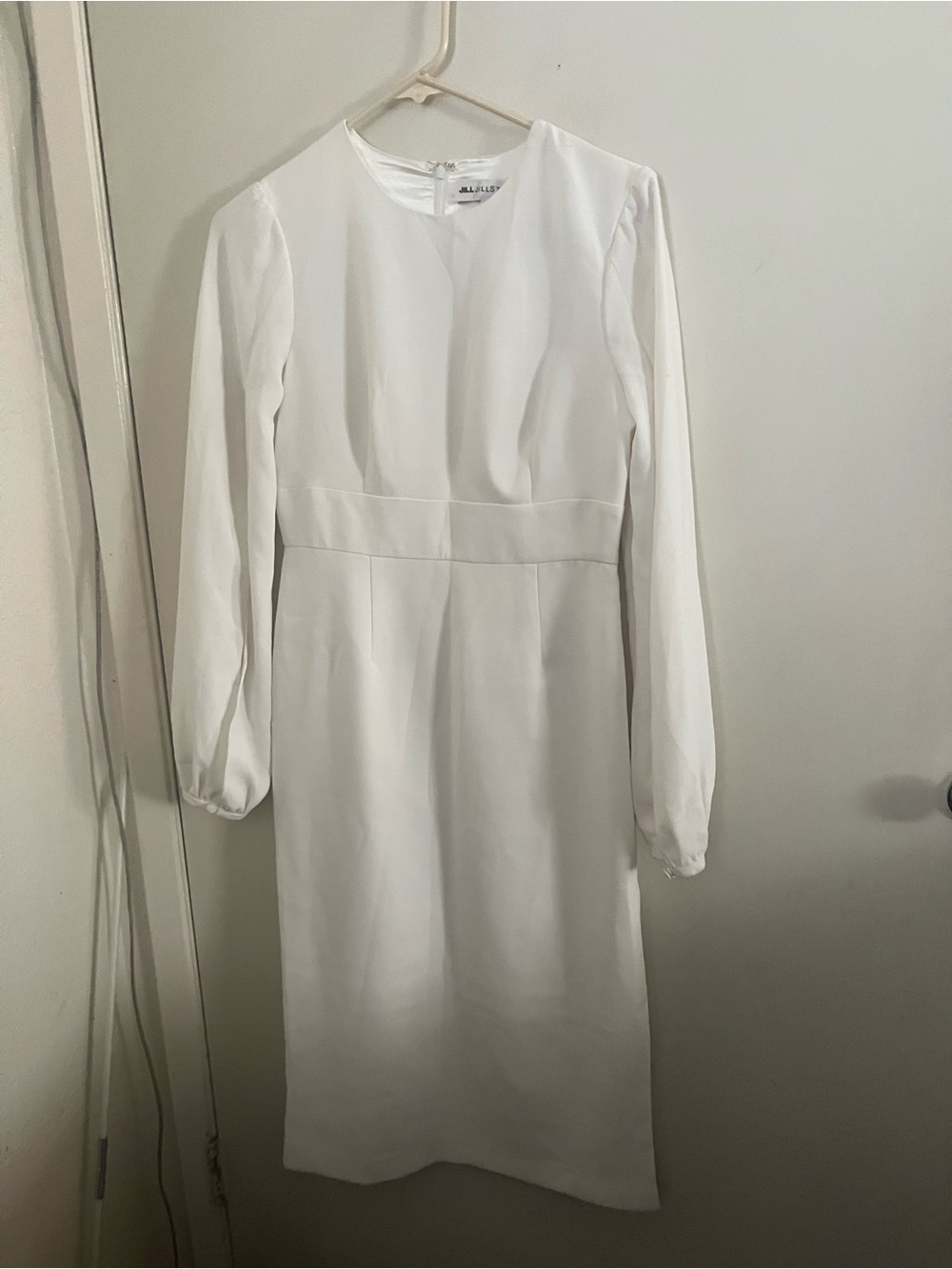 Jill Stuart Crisp White Long-Sleeve Sheath Dress